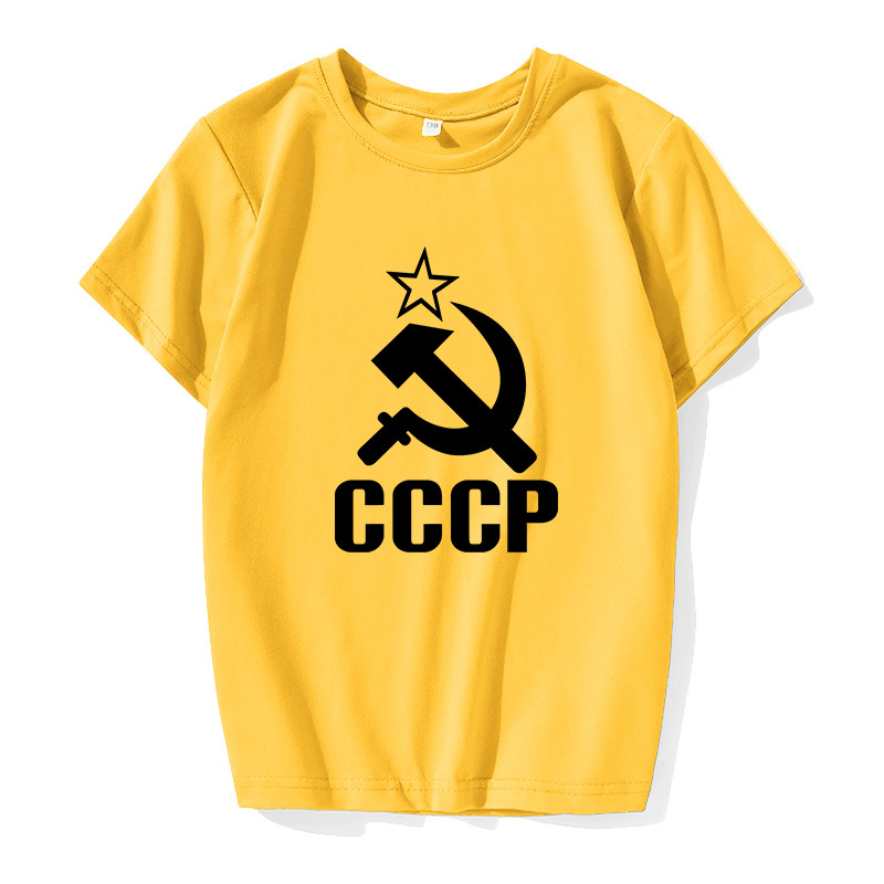 厂家批发2021年新款 苏联国旗cccp 纪念版个性时尚儿童青少年t恤