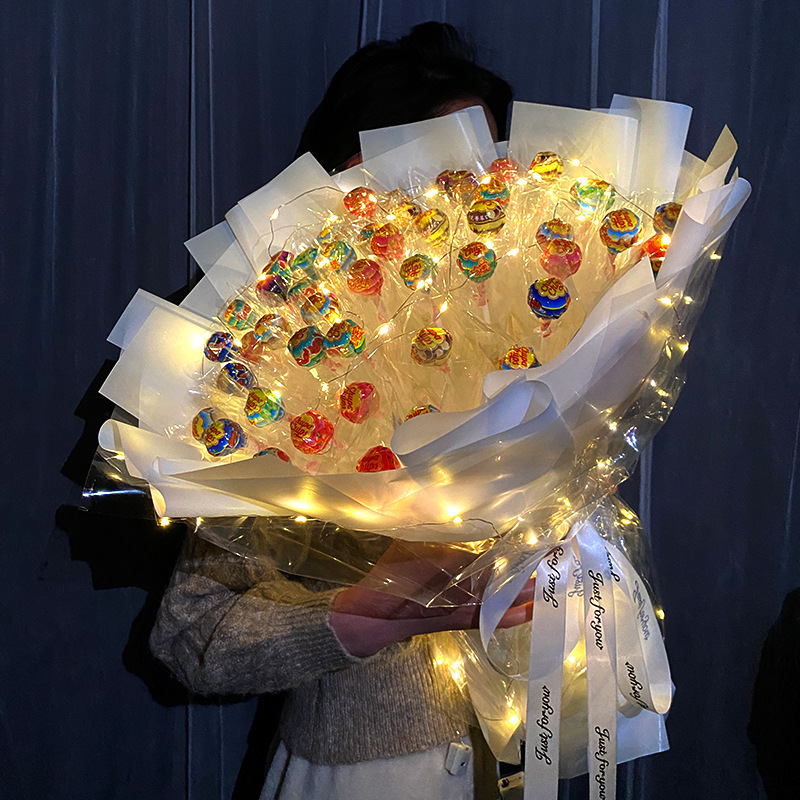 网红棒棒糖花束diy材料包 520 生日情人节手捧手工糖果零食包