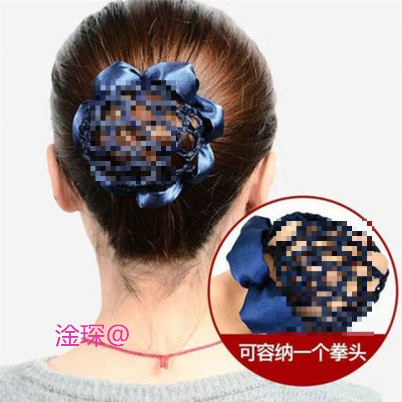 丸子头发网兜护士空姐服务员女童盘发神器头花发网套职业头套发饰