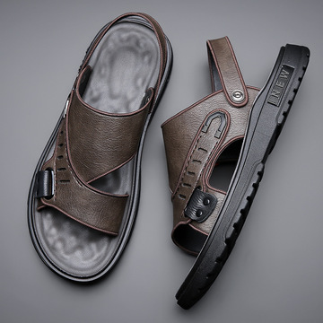 凉鞋男款夏季外穿开车鞋休闲防滑软底沙滩鞋男士凉拖鞋子一件代发