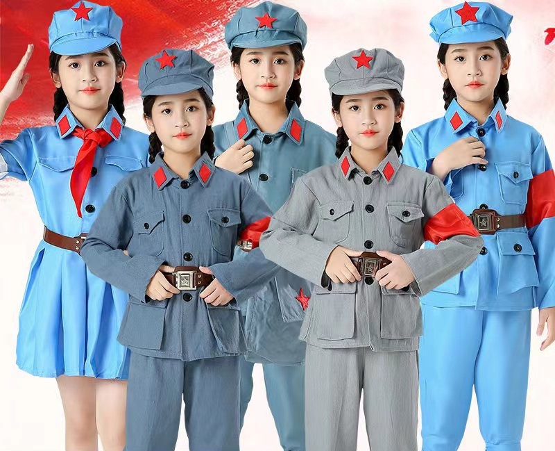 儿童小红军演出服八路军衣服新四军红星闪闪军装合唱表演服装