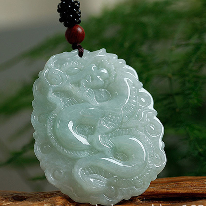 翡翠龙牌吊坠生肖玉龙挂件缅甸翡翠a货玉石龙玉佩男女款