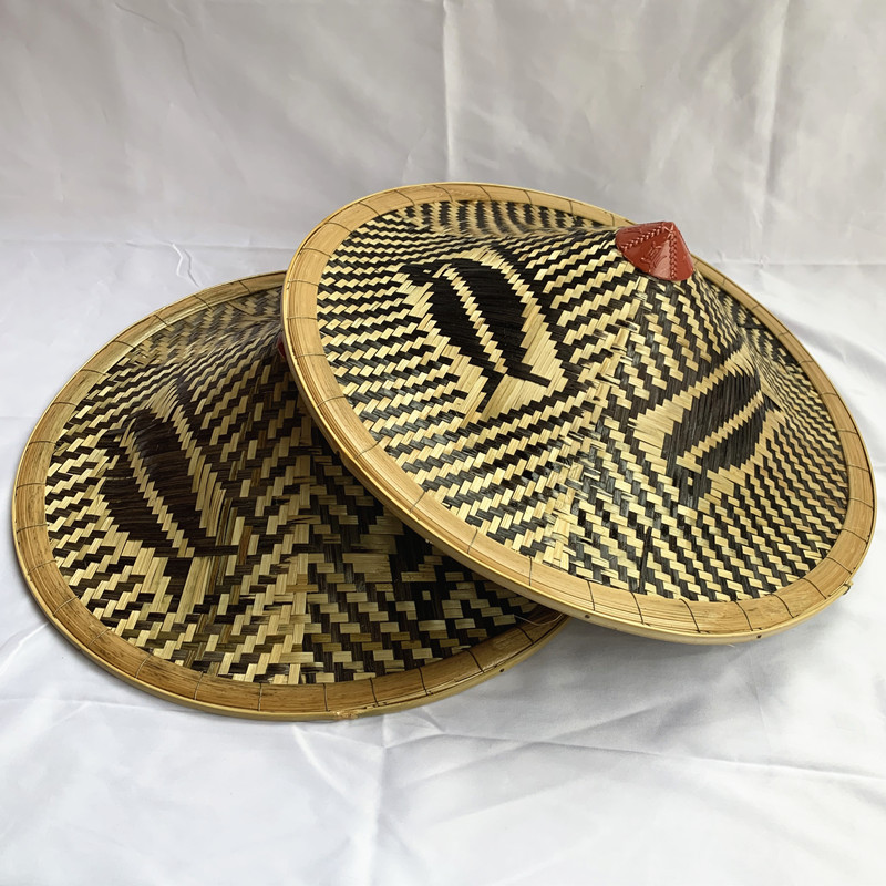 手工竹编斗笠帽男夏季遮阳钓鱼帽出游拍照复古竹帽舞台表演道具帽