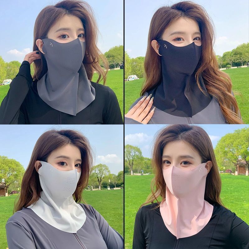 upf50 冰丝防晒面罩护颈夏季骑行3d透气防紫外线遮阳护眼角口罩