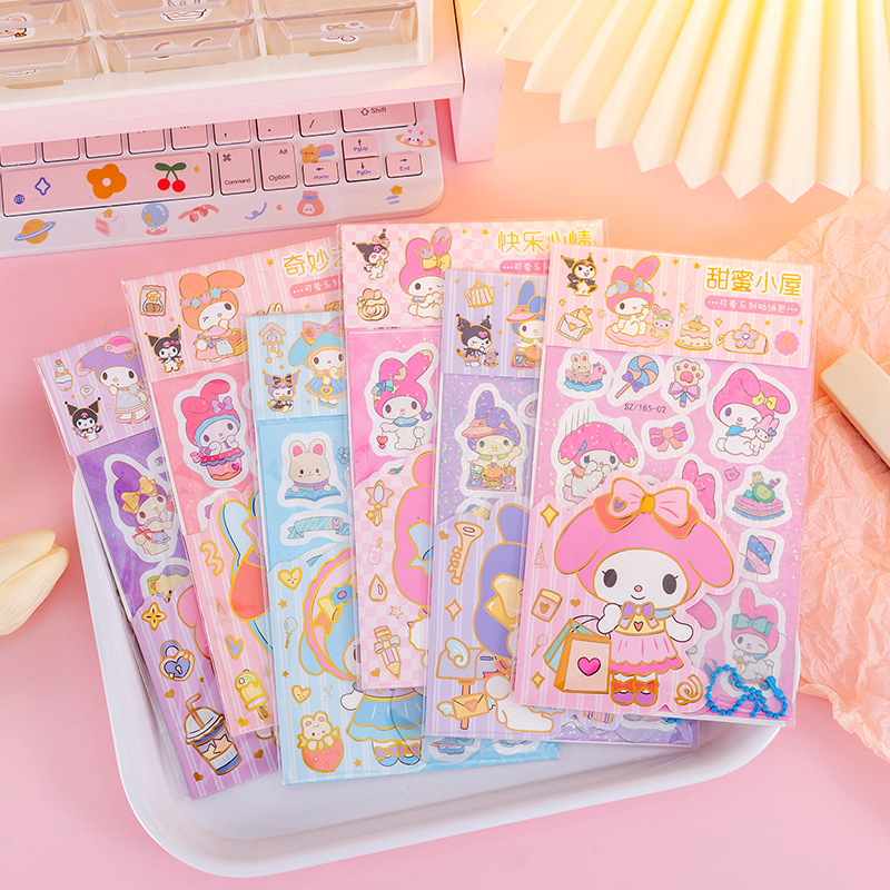 Laser Sticker Goo Card Set Cute Girl Little Brother Ma Sticker DIY Goo Card Plate Student Journal Material Stickers