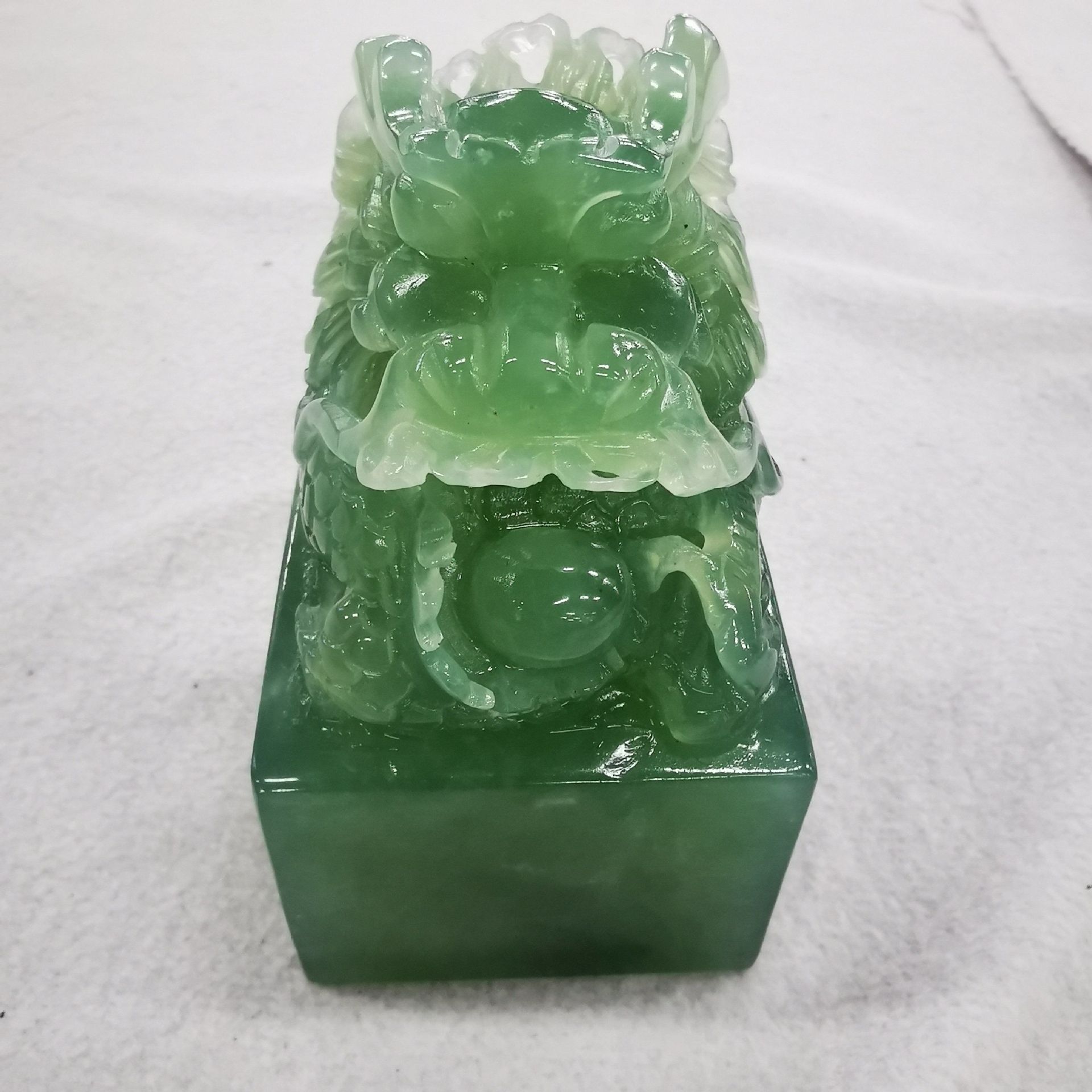 岫玉文房用品大号印章大龙玉玺办公摆件印章篆刻书法传世藏书章