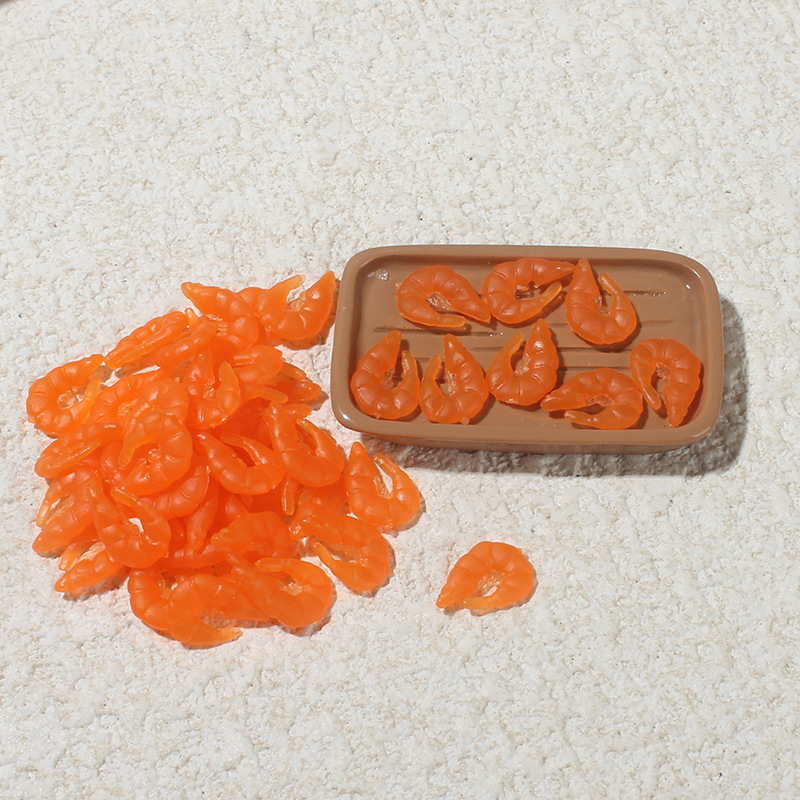 仿真迷你款虾子 diy手工发饰头绳洞洞鞋钥匙扣奶油胶手机壳树脂配