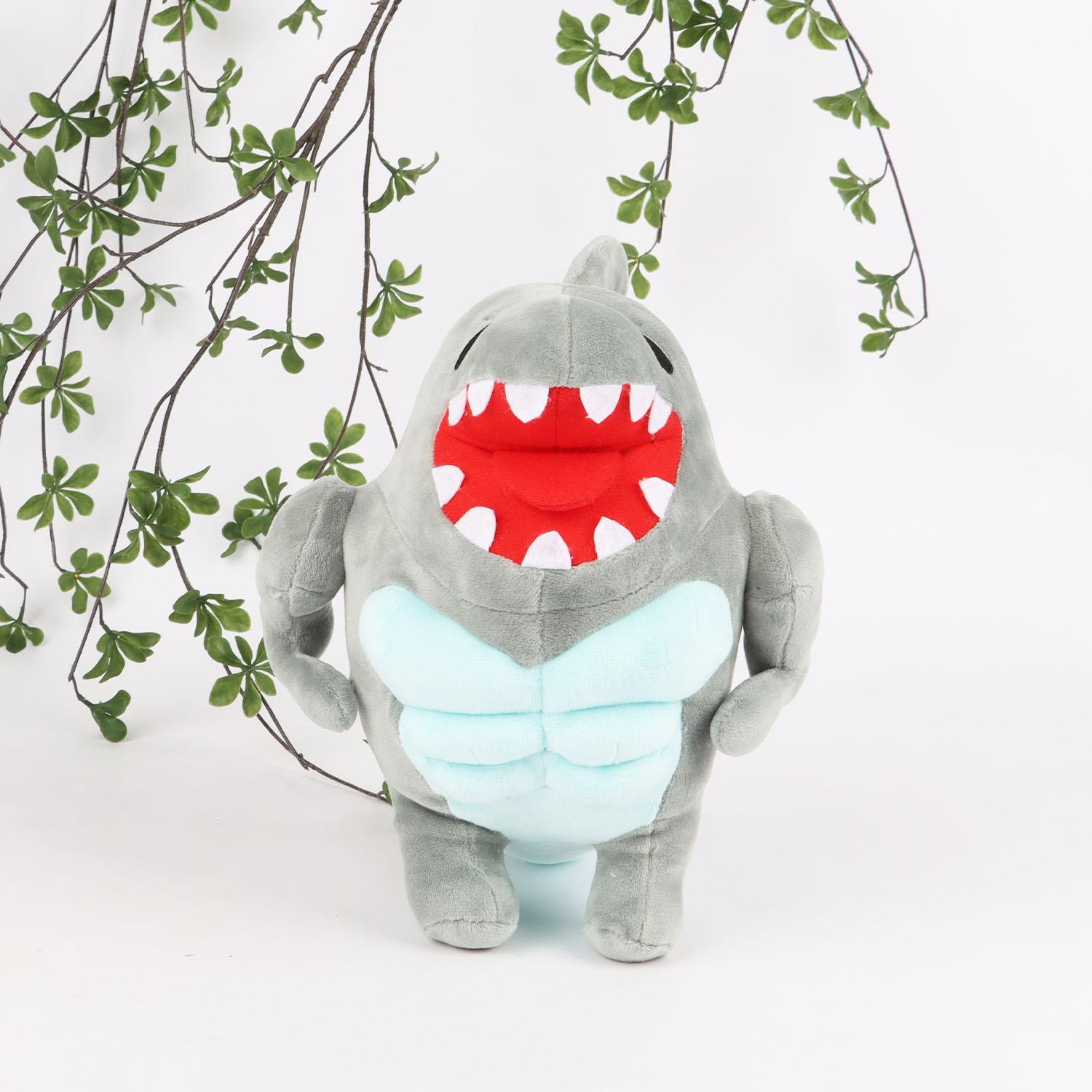 跨境buff buddies stuffed shark肌肉鲨鱼毛绒玩具公仔玩偶-阿里巴巴