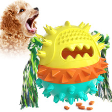 新品亚马逊爆款宠物小狗狗磨牙棒发声狗玩具吱吱叫漏食球宠物用品