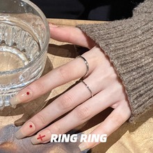 沙径｜两件套/RINGRING商店素圈叠戴戒指简约钛钢不掉色指环小众