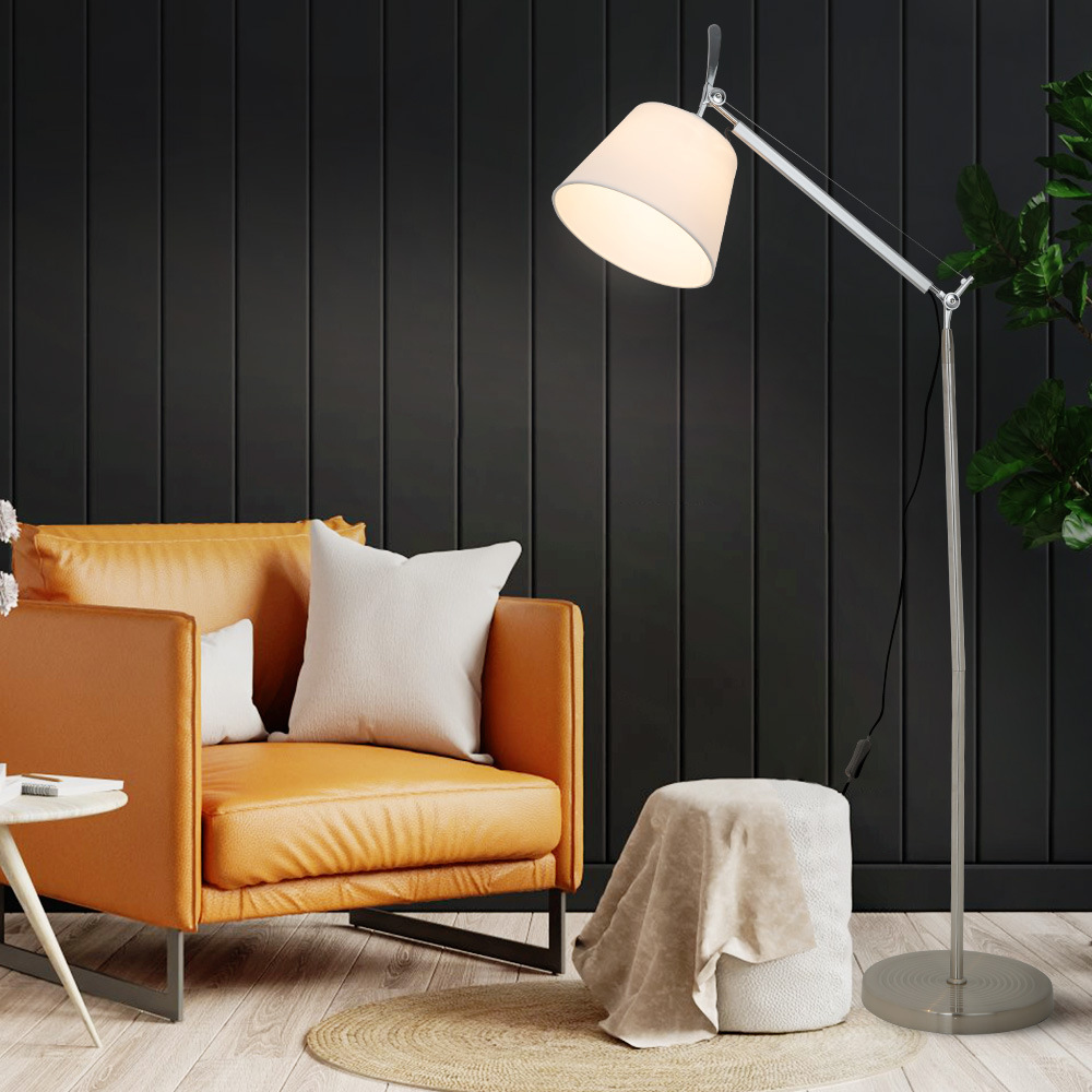 厂家定制现代简约布艺落地灯酒店客房床头书房可调节led落地台灯