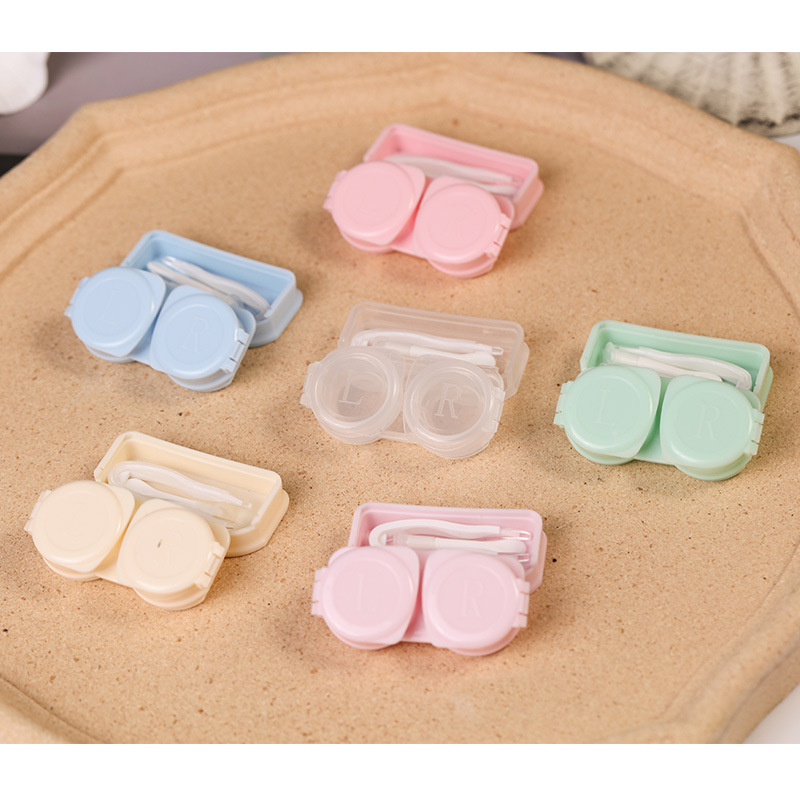 Wholesale Solid Color Invisible Glasses Box Cosmetic Contact Lenses Couple Box Care Box of Contact Lens Glasses Nursing Box/Cartoon Case/Contact Lens Case