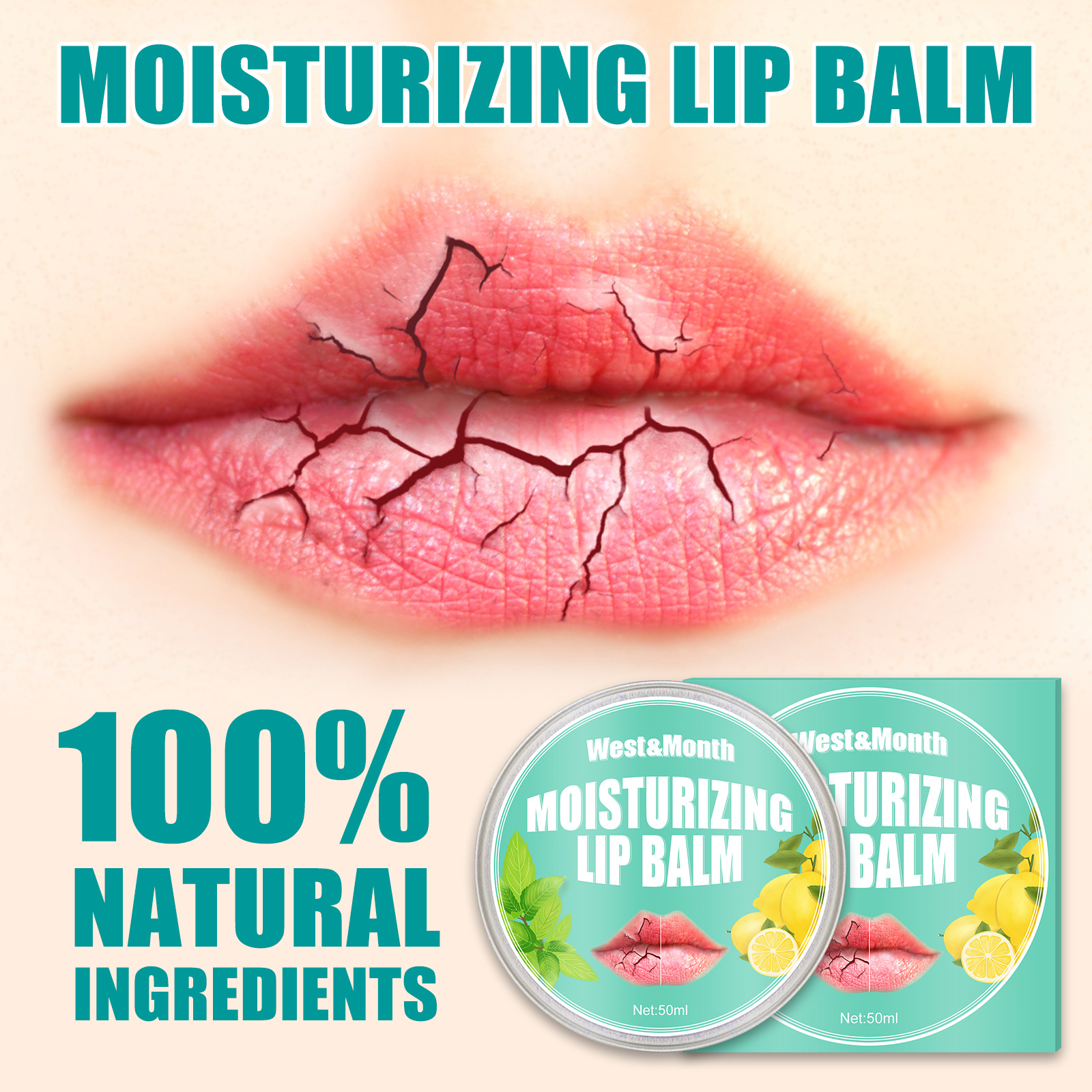 West & Month Moisturizing Repair Moisturizing Anti-Dry Lip Balm Nourishing and Moisturizing Lips Non-Greasy Lip Balm