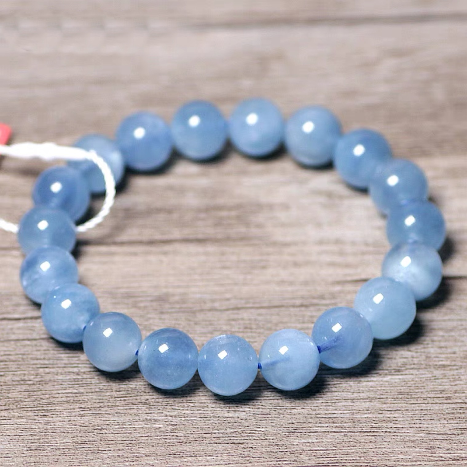 天然巴西海蓝宝手链男女款 蓝水晶手串 优质款送礼佳品