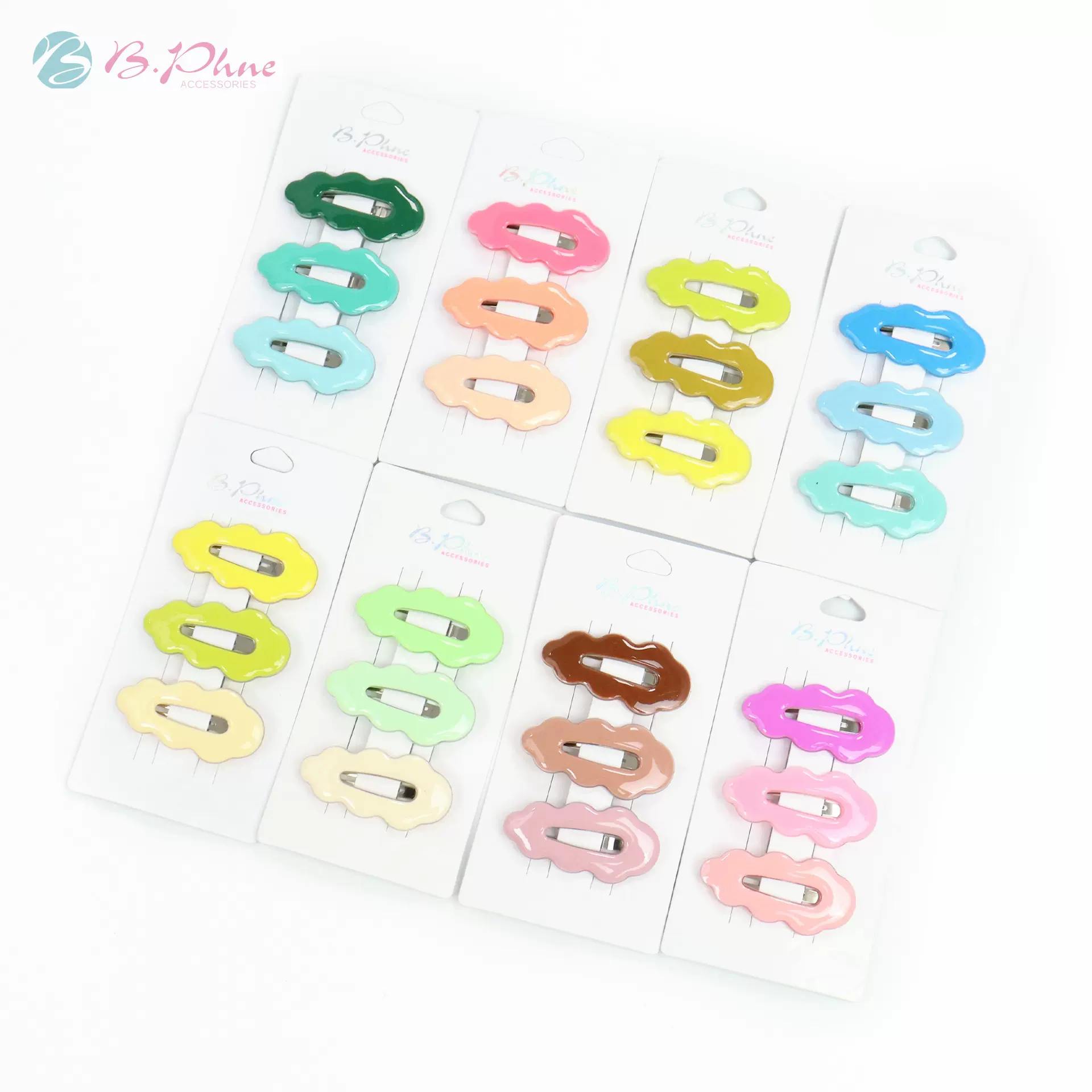 粉色可爱侧边发夹云朵bb夹少女心一字刘海夹前额碎头饰发卡批发