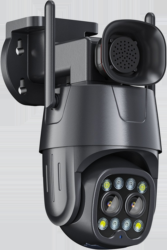 跨境wifi无线监控摄像头4g远程监控器双目镜头户外高清球机大喇叭