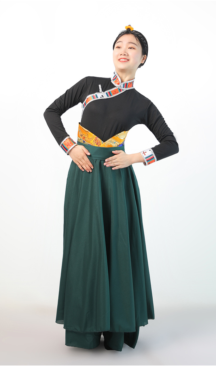 藏服长裙舞蹈演出服装半身大摆裙藏族舞服新款藏式民族女长款套装