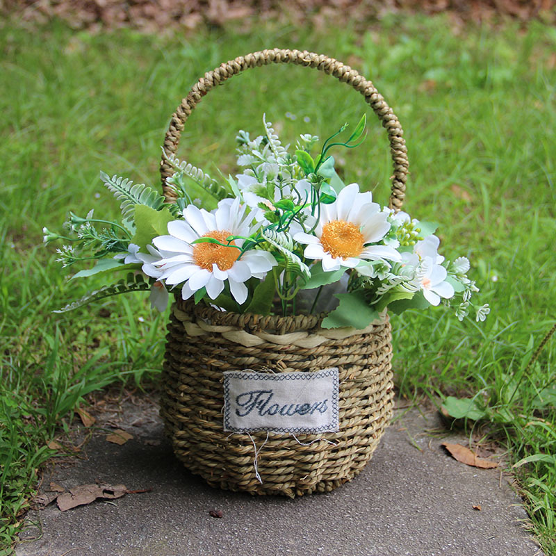 小清新田园风婚纱摄影道具唯美写真外景主题拍照手提花篮筐