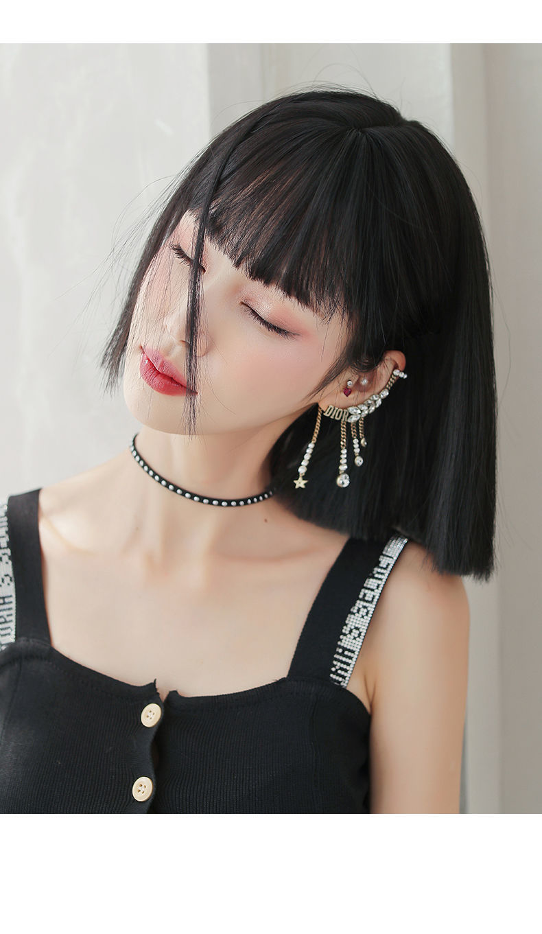 假发女修脸一刀切漫画齐刘海bobo头减龄短发全头套自然时尚假发