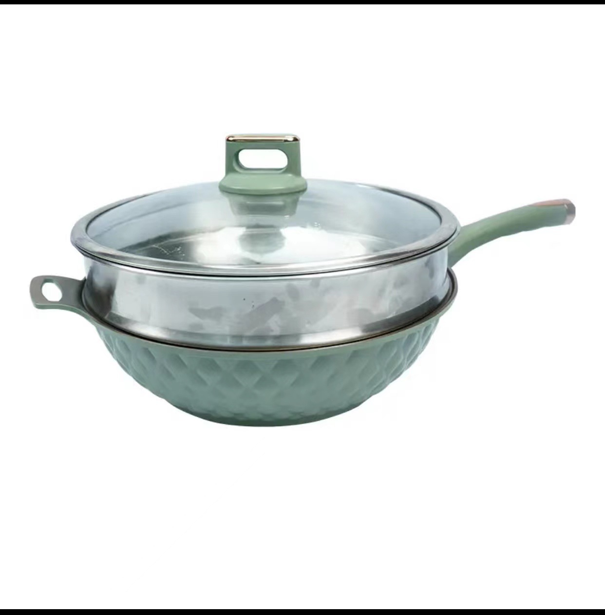 厨之翼同款孝敏栖凤养生钛锅陶瓷不粘锅炒锅电磁炉煤气灶通用