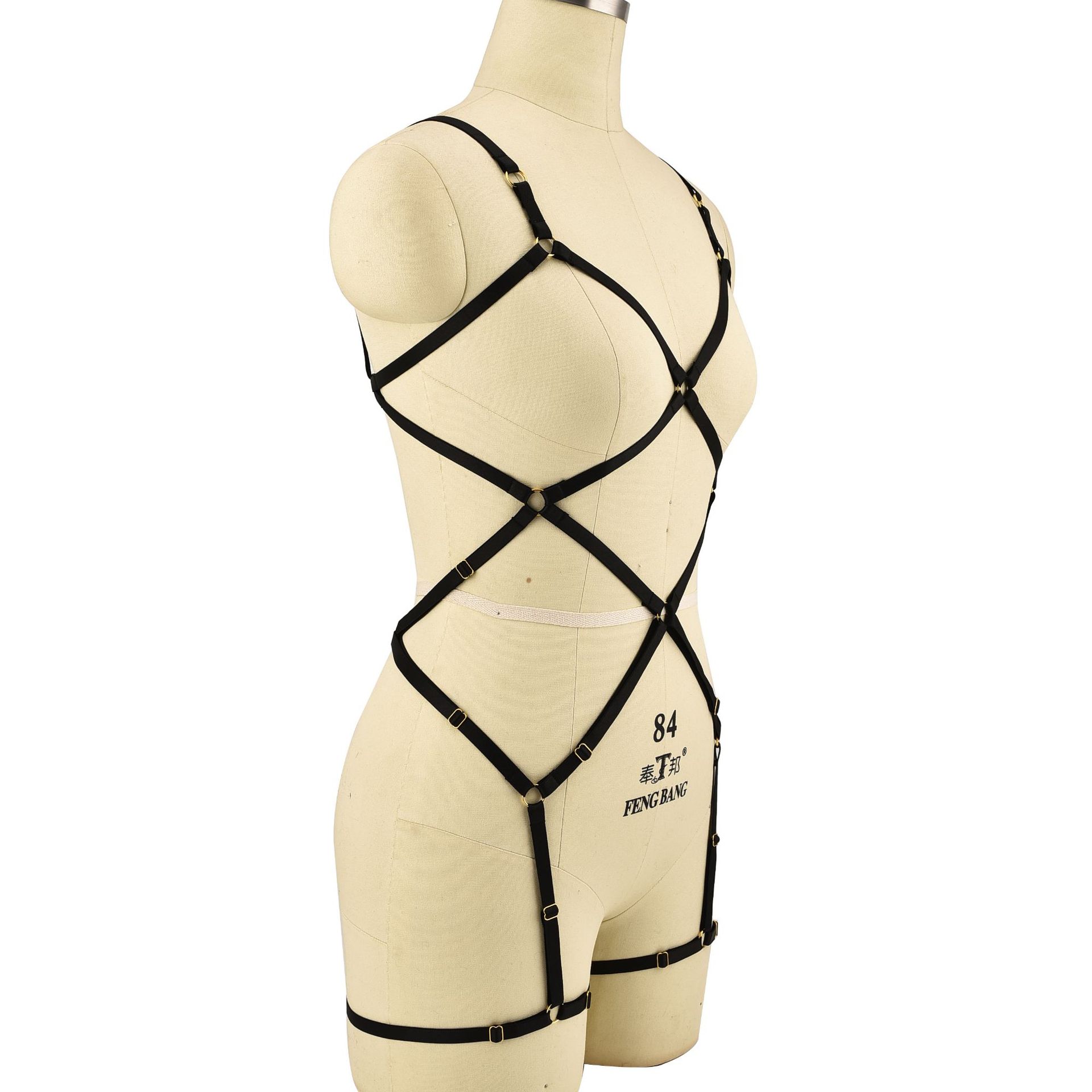 厂家定制 外贸专供性感镂空绑带情趣内衣欧美线束诱惑衣饰dzn0006