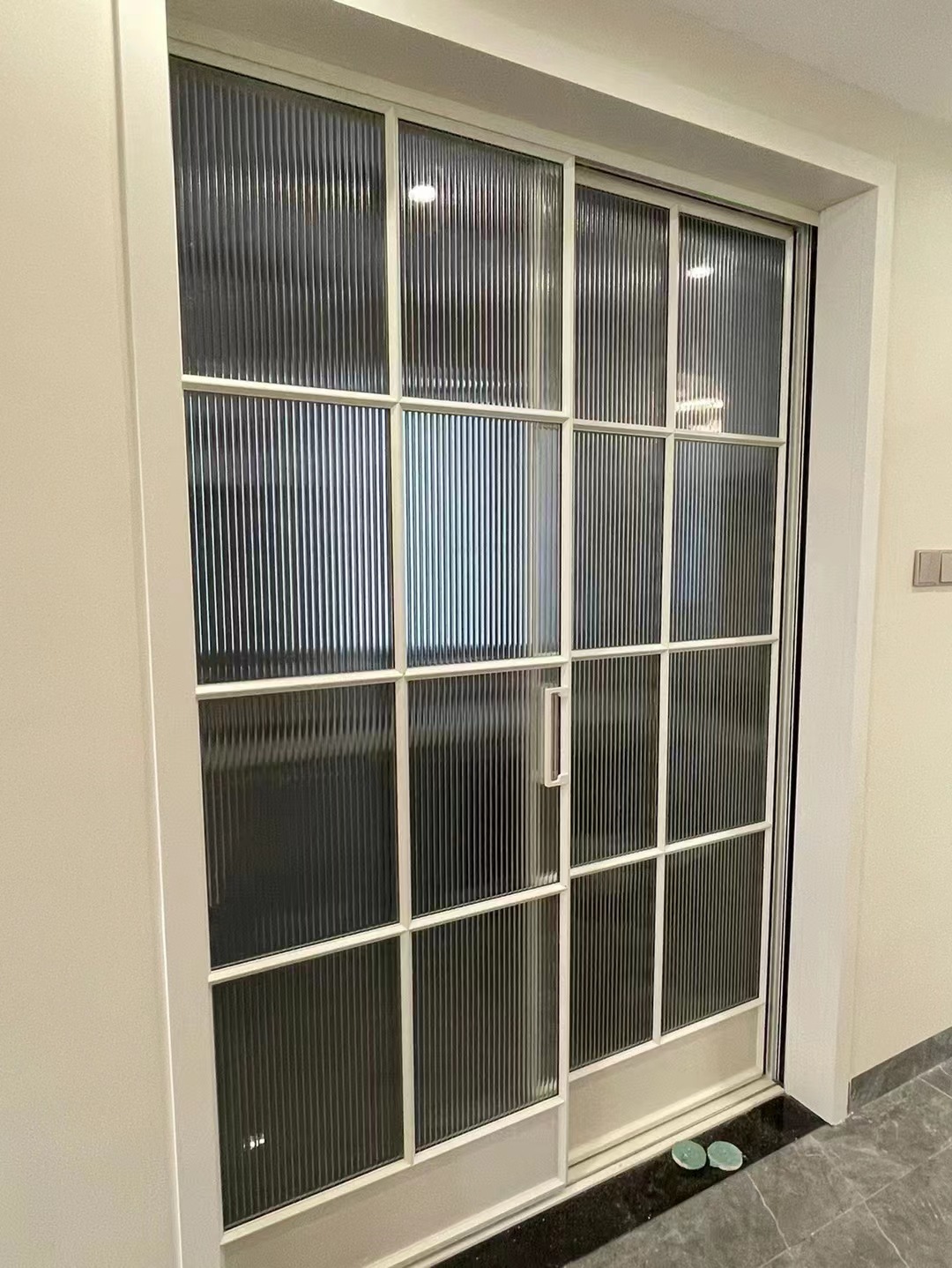 厨房复古推拉门铝合金阳台隔断无轨三联动卫生间长虹玻璃吊轨移门