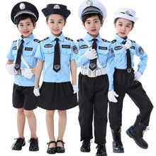 六一小孩警察服幼儿园小学生小交警儿童军装黑猫警长演出服装表演