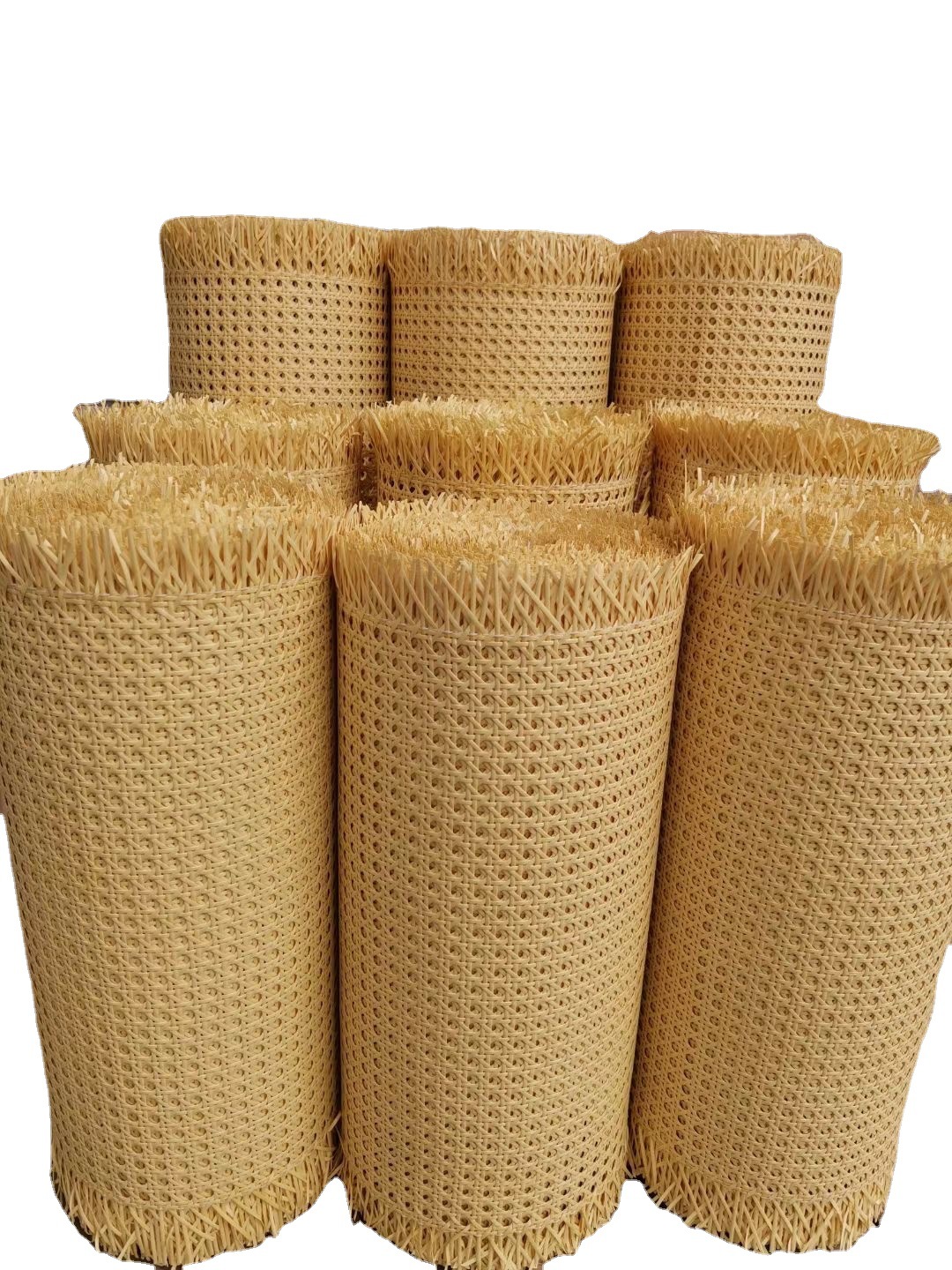 佛山藤工厂现货仿藤编织眼笪藤笪家居装饰多颜色塑料藤编八角六角