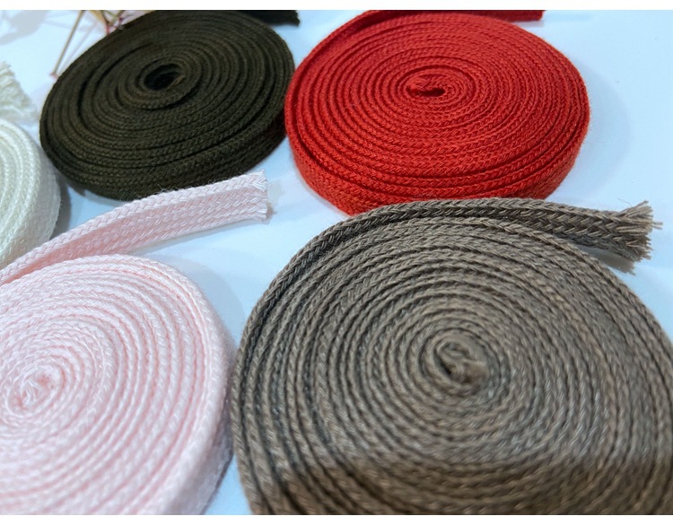 现货直供批发双层彩色扁平鞋带 运动鞋休闲鞋鞋带涤棉 帽绳可来样