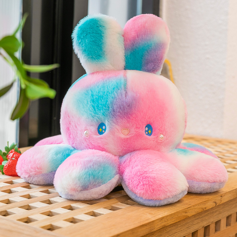 Cross-Border New Arrival Flip Octopus Rabbit Doll Plush Toys Wholesale Double-Sided Octopus Doll Reversible Ragdoll