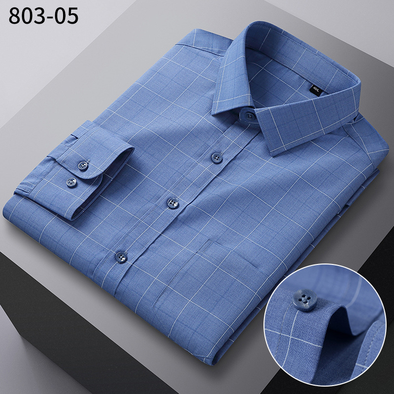 2022 New Men's Lapel Micro Elastic Mulberry Silk Cardigan Long Sleeve Shirt Color Elegant Mature and Generous Spot