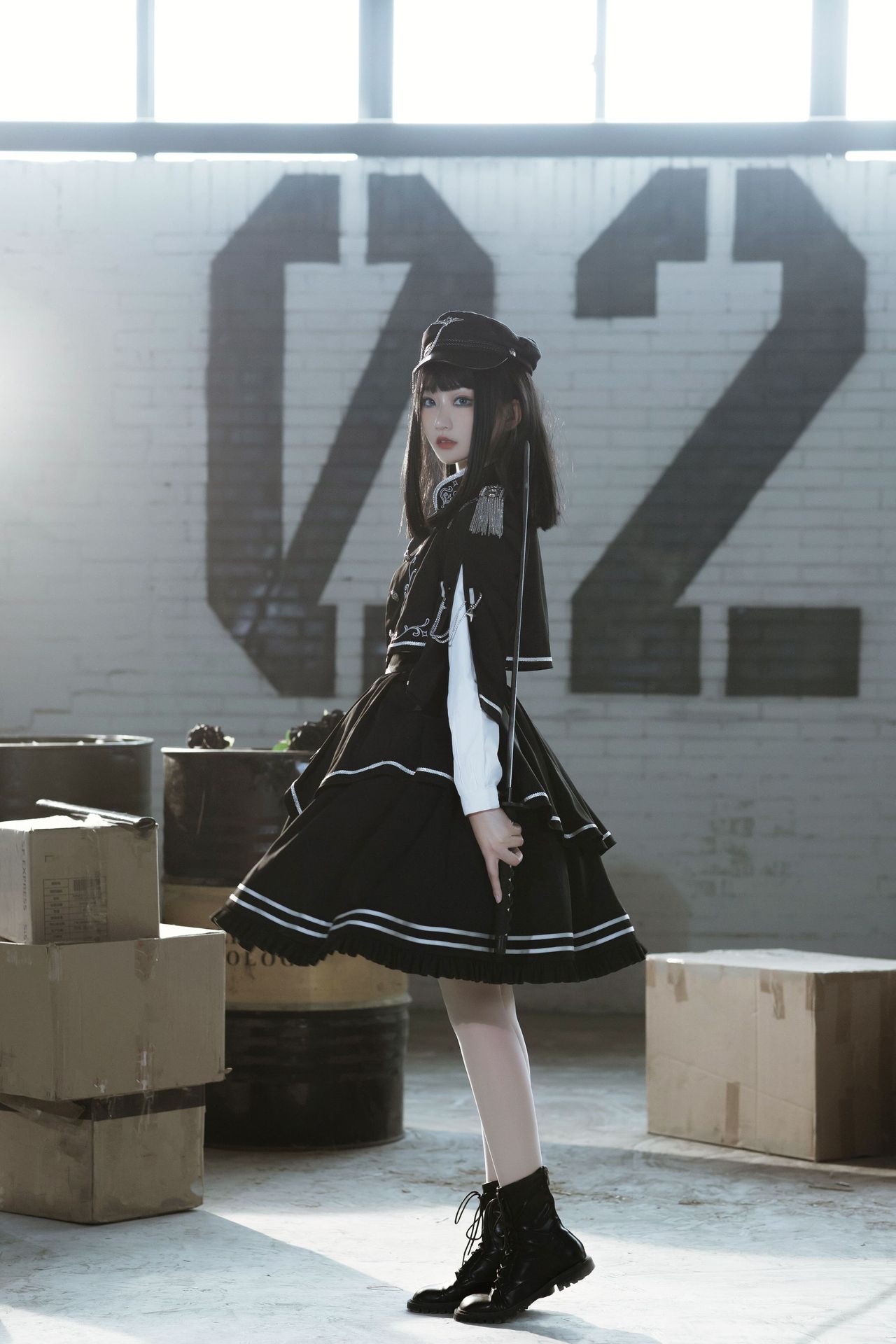 melonshow 荆棘之战 军风原创lolita暗黑军lo 上衣斗篷sk套装