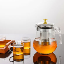 茶壶玻璃防爆花茶壶430不锈钢滤网金顶茶杯泡茶壶过滤单壶茶具玻
