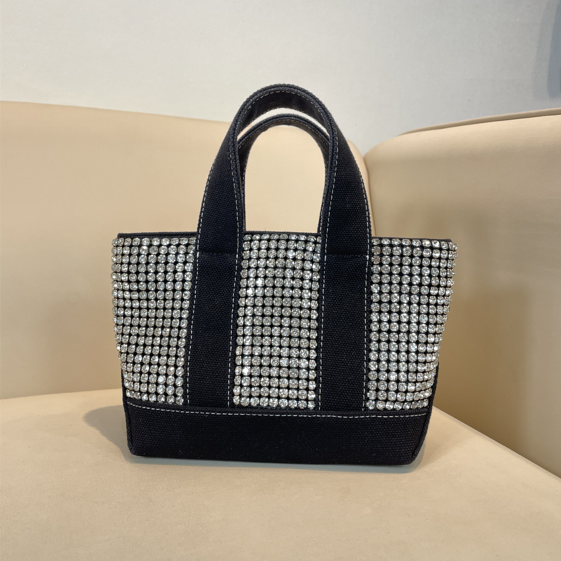 新品aw山大王包亚历山大水钻包迷你闪满镶钻菜篮子托特包手提钻包