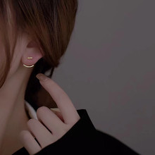 S925银一款两带微笑耳环2021年新款潮女耳钉气质高级轻奢耳饰品