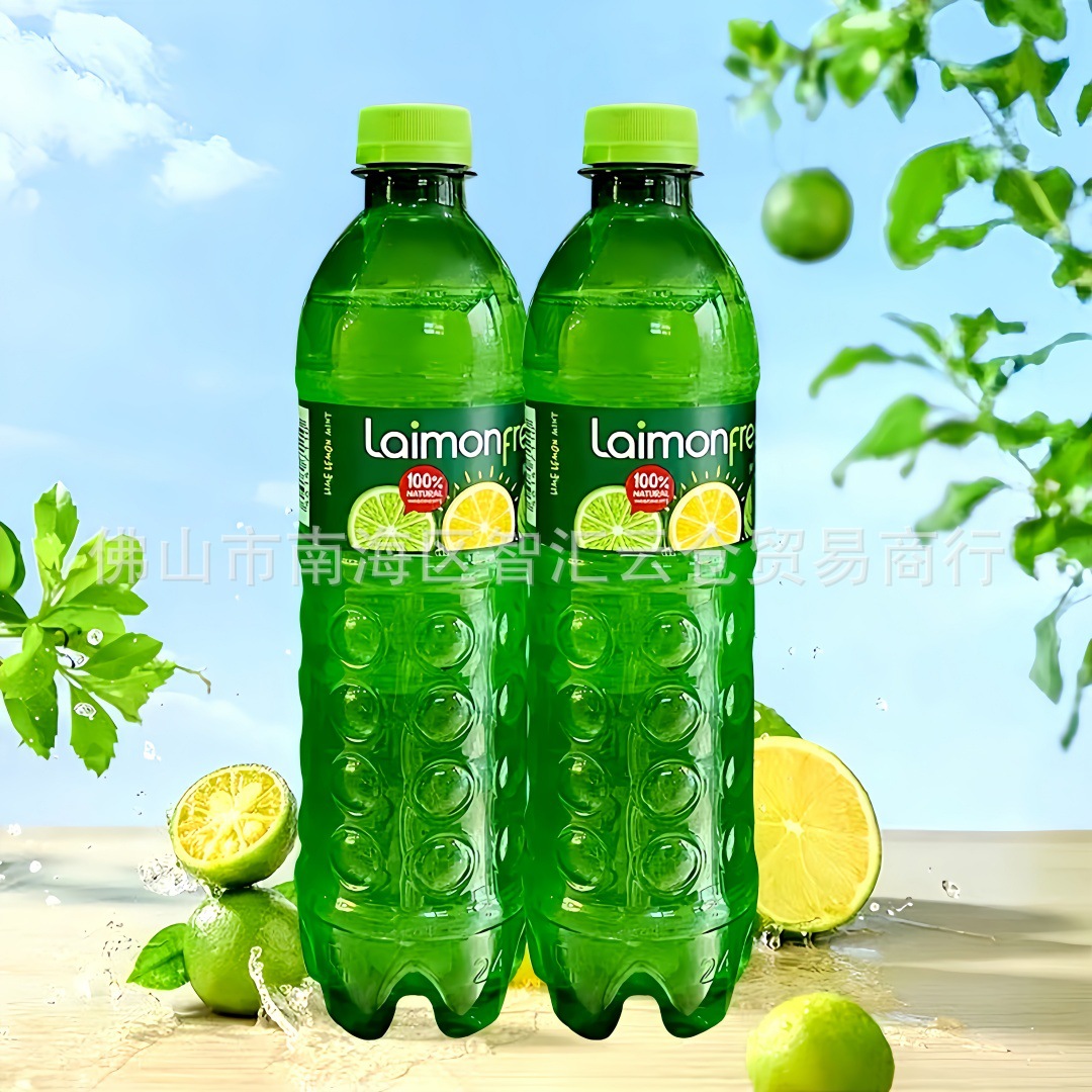 批发 俄罗斯Laimon莉檬柠檬味汽水青柠薄荷味碳酸清爽饮料品500ml
