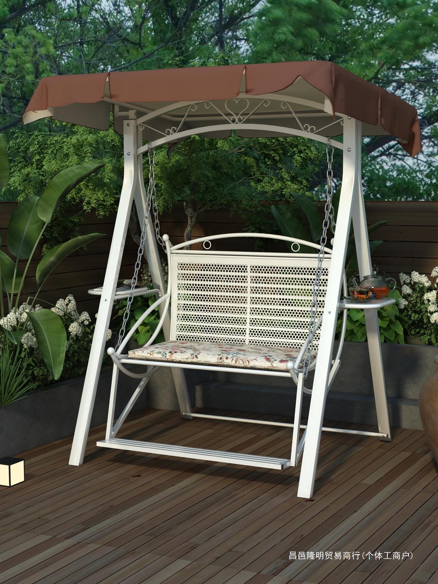 户外庭院防水防晒家用多人秋千室外花园摇椅别墅小院网红双人新款