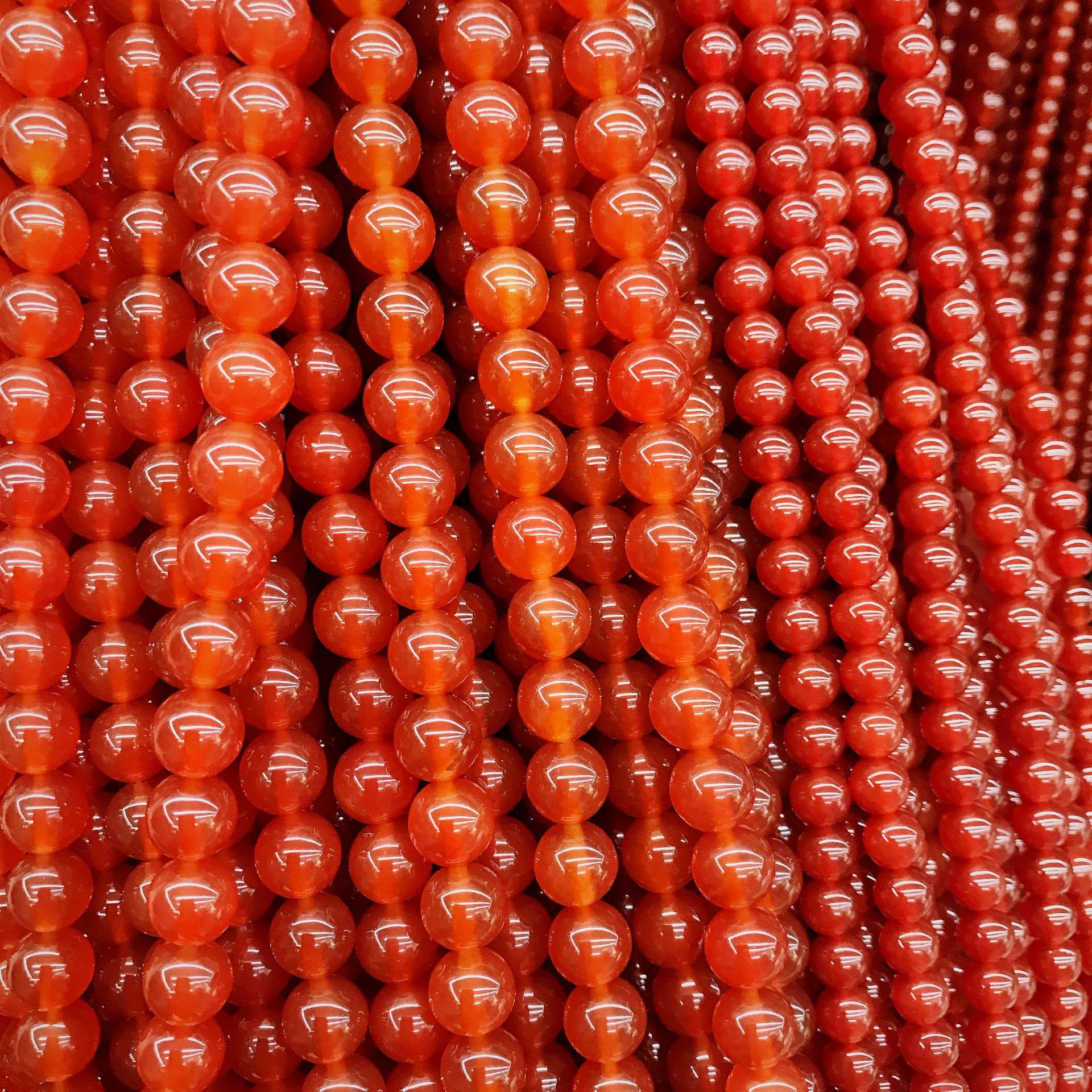 红玛瑙石圆珠4-12mm半宝石散珠手链项链diy饰品配件材料厂家批发