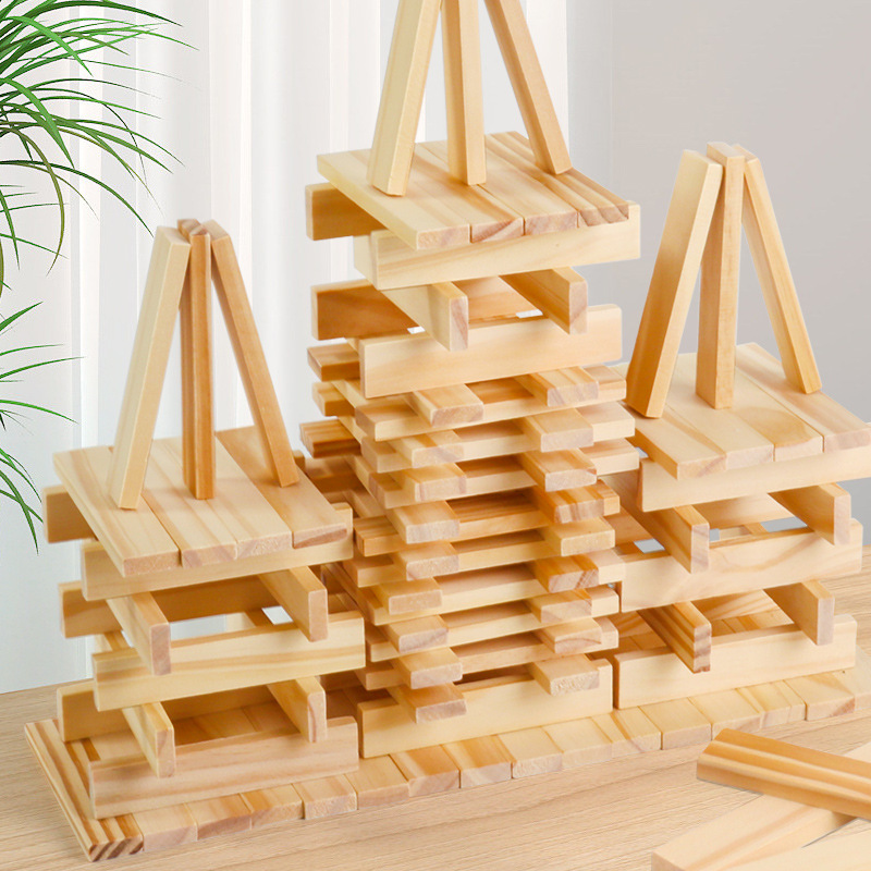 100片百变原木积木幼儿园构建区创意拼搭卡普乐原木积木木制玩具