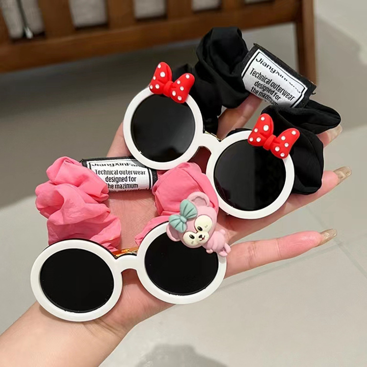 Girl's Cute Hair Rope Female Color Large Intestine Hair Ring Internet-Famous Sunglasses Hair Rope Hair Elastic Band Bun Hair Ornament