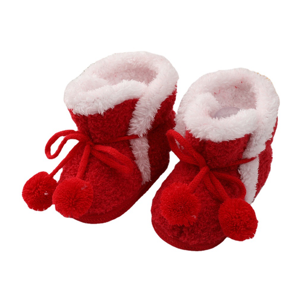 Winter Warm Cute Snow Boots Toddler Shoes in Stock Baby Cotton Shoes Fleece-lined Thickened 0-1 Years Old Baby Shoes