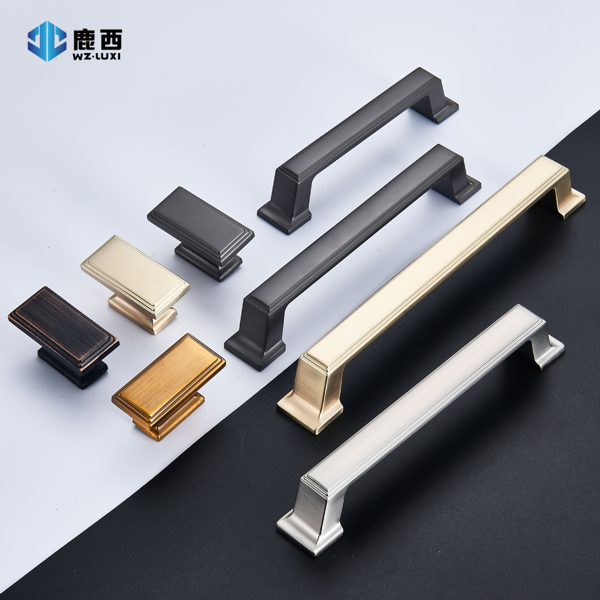 厂家现货拉手批发新中式简约黄铜咖啡古橱柜衣柜门抽屉门把手