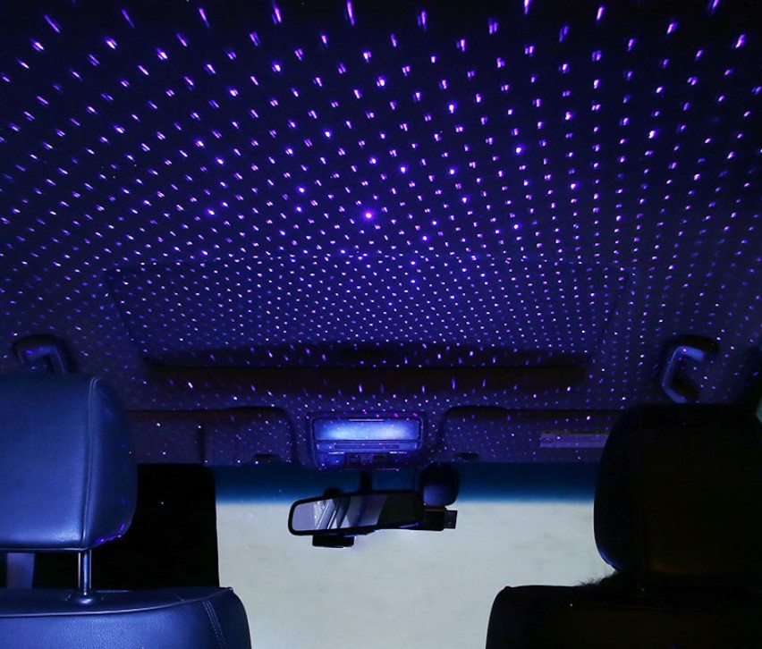 现货汽车usb氛围灯免改装车载星空激光情调灯星空灯满天星蓝色