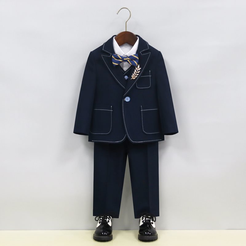 儿童西装套装秋冬英伦帅气花童礼服演讲主持人男童钢琴演出小西服