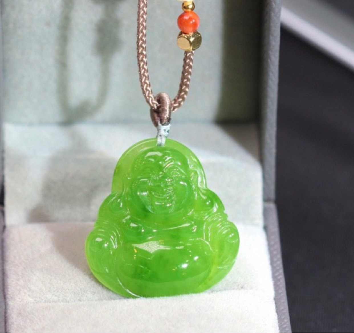 和田玉碧玉果绿色苹果绿阳绿弥勒佛挂件吊坠笑佛翠绿-阿里巴巴