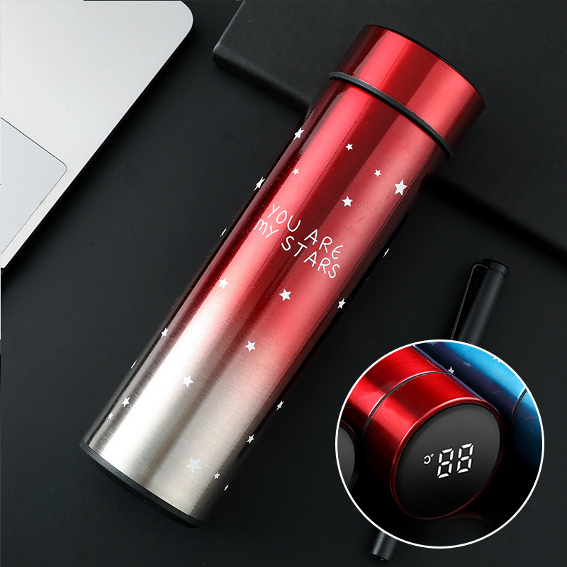 Y216 Gradient Color Starry Sky Smart Insulation Cup Stainless Steel Touch Display Temperature Cup Portable Advertising Gift Cup