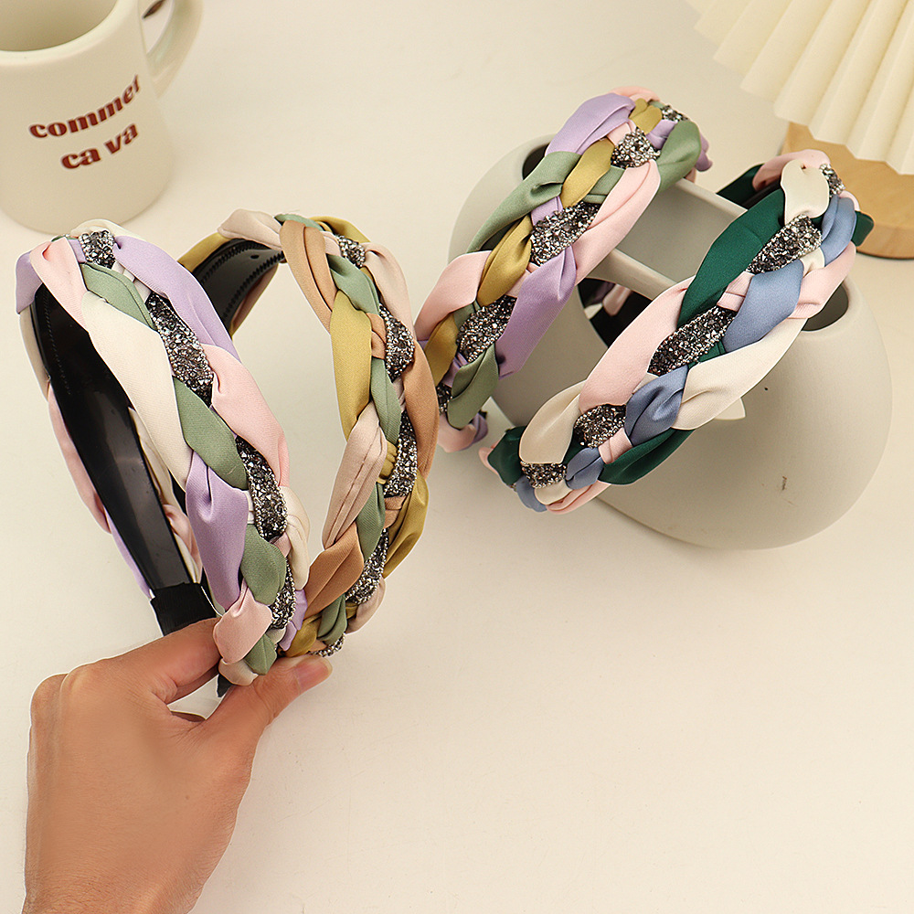 带齿防滑珍珠编织发箍甜美高颅顶头箍2023年新款宽边压发外出头饰