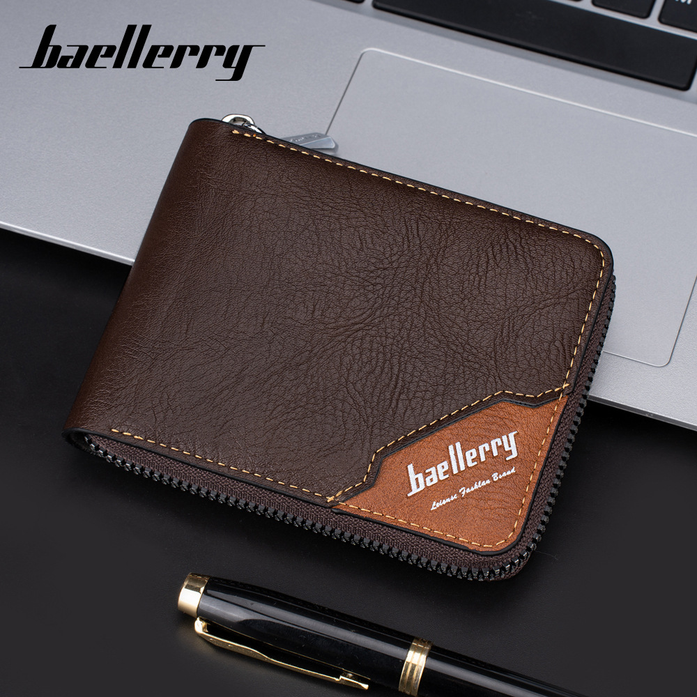 钱包男士短款baellerry欧美商务多功能钱夹拼色时尚零钱包潮-阿里巴巴