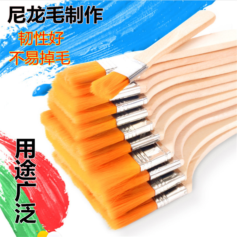 尼龙油画刷1号-12号颜料板刷烧烤油漆刷除尘笔刷羊毛刷定制批发