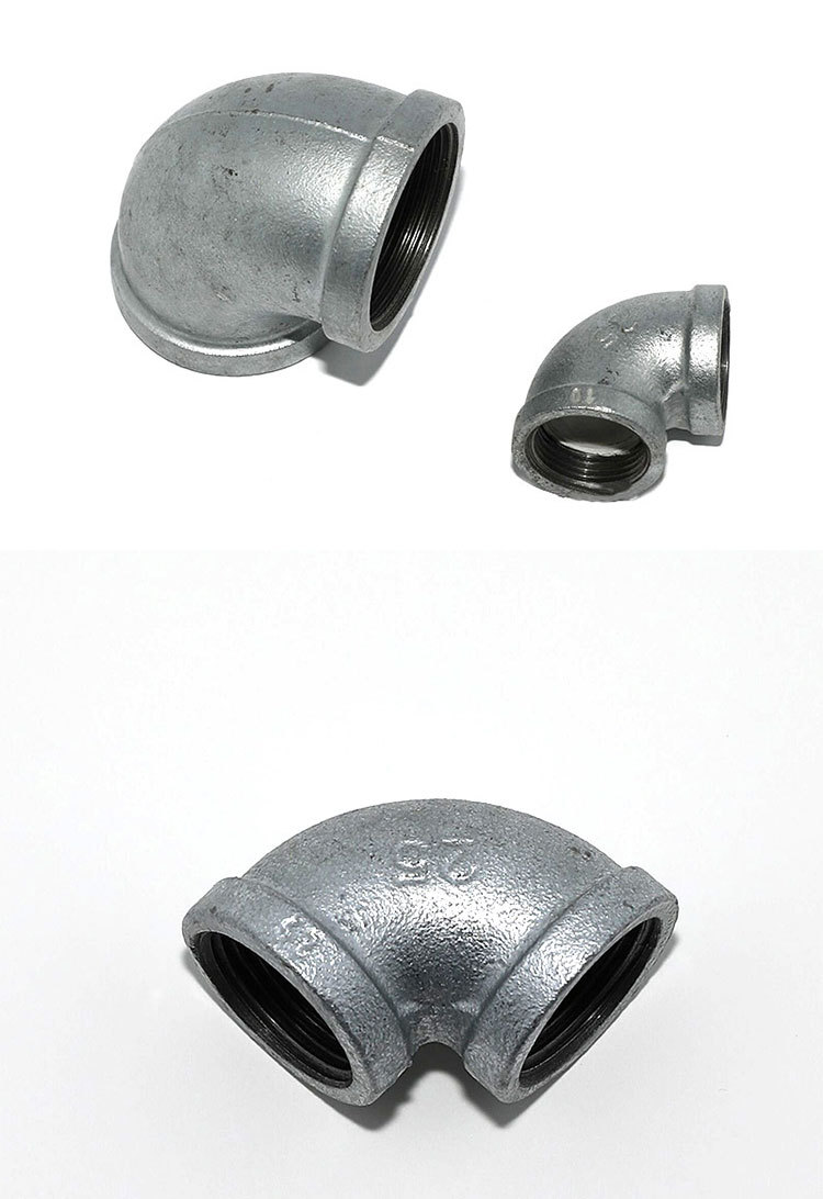 镀锌弯头铁90度内牙丝扣弯头4分6分1寸dn15 20 32 40 50 玛钢管件